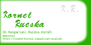 kornel rucska business card